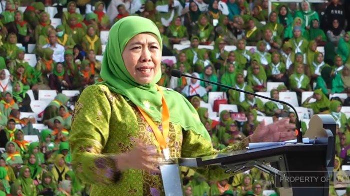 Ketua Umum PP Muslimat Nahdlatul Ulama (NU) dan Ketua Pengurus Besar Nahdlatul Ulama (PBNU) 2022-2027 Khofifah Indar Parawansa di Stadion Utama Gelora Bung Karno, Jakarta Pusat, Sabtu (20/1/2024).
