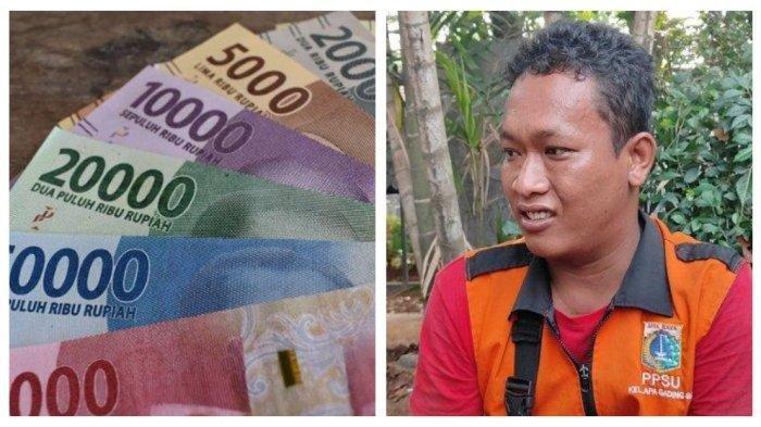 Kolase Foto ilustrasi uang dan PPSU Kelurahan Kelapa Gading Barat, Yusuf (24) yang dipaksa atasannya untuk meminjam uang ke koperasi.