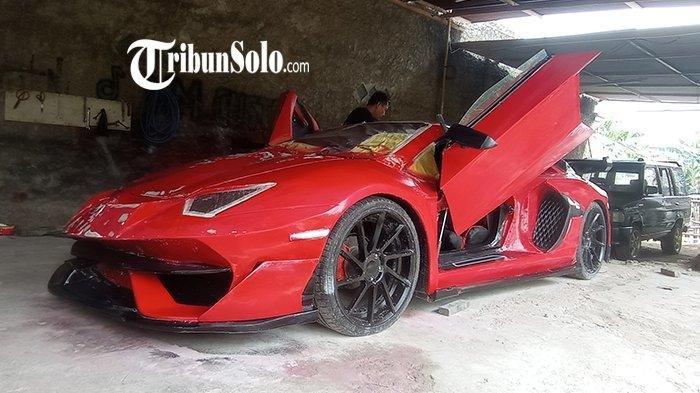 Penampakan terkini Supercar Lamborghini Aventador SVJ hasil rakitan Arjo Purwanto warga Kabupaten Sukoharjo.