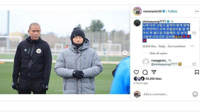 Pesan Mengharukan Shin Tae-yong untuk Nova Arianto: Jaga Pemain Lokal Kita dan Pergilah ke Piala Dunia