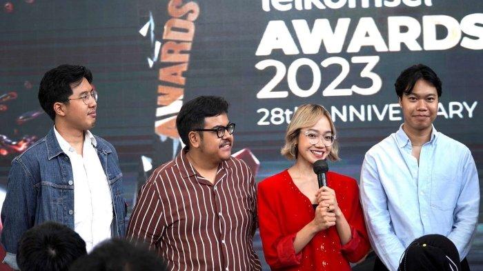 Reality Club sebagai salah satu nominasi dari Kategori Favorite Group/Duo Telkomsel Awards 2023 hadir pada Press Conference Kick Off Awarding Vote Telkomsel Awards 2023 di Jakarta, Kamis (13/7).