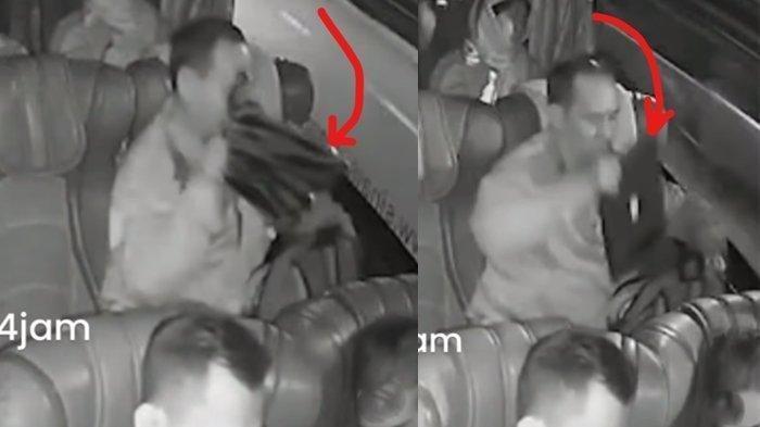 Rekaman CCTV pelaku mencuri laptop di bus (Instagram @jakartaselatan24jam)
