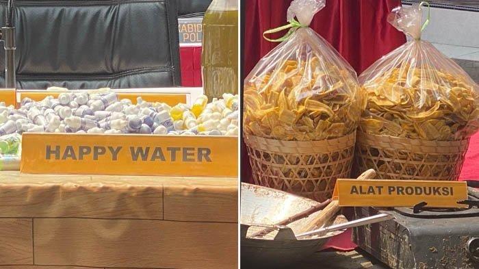 Sejumlah barang bukti produksi dan pengedaran narkotika. Barang bukti itu ditunjukkan kepada awak media di di Kalurahan Baturetno, Kapanewon Banguntapan, Kabupaten Bantul, Jumat (3/11/2023).