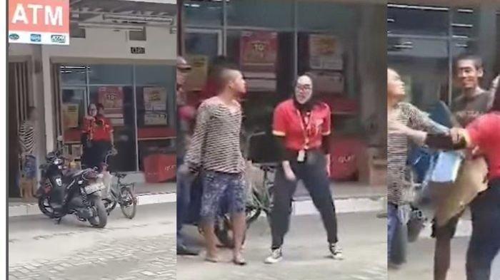 Seorang karyawan minimarket terlibat cekcok dengan pengamen, videonya viral di media sosial.