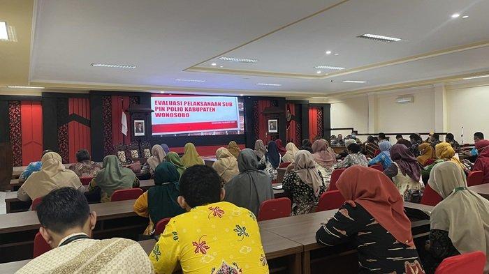 Acara evaluasi pelaksanaan Sub PIN Polio di Kabupaten Wonosobo berlangsung di, Ruang Mangunkusumo Setda Wonosobo, Kamis (14/3/2024).