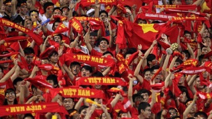 Suporter timnas Vietnam.