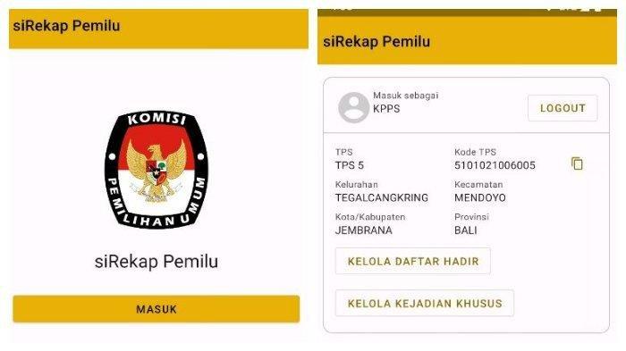 Tangkapan layar halaman Sirekap Pemilu 2024 yang dikeluarkan resmi oleh KPU RI.