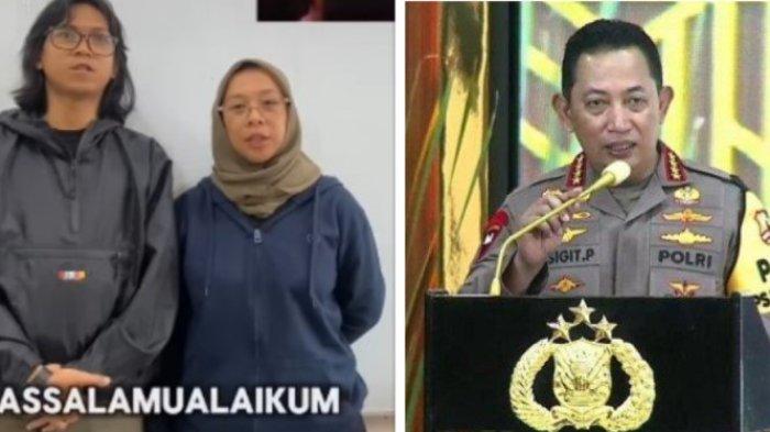 TANGAPAN KAPOLRI: (kiri) potret band Sukatani yang diambil dari Instagram pada Jumat (21/2/2025).
(kanan) momen Kapolri Jenderal Listyo Sigit Prabowo saat bacakan rilis akhir tahun 2023 di Mabes Polri, Rabu (27/12/2023)