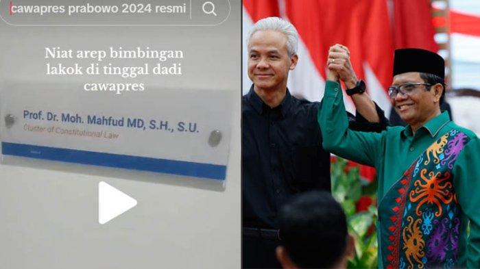 Tangkap layar video yang menampilkan seseorang yang mengaku mahasiswa ingin bimbingan skripsi pada Mahfud MD.