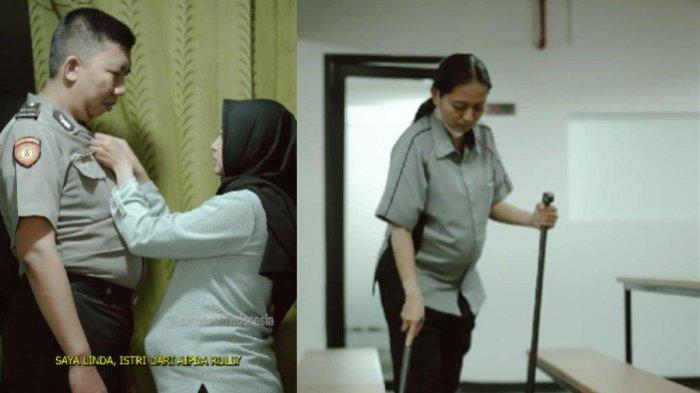 Viral sosok wanita yang giat bekerja meski kondisi sedang hamil besar, ternyata istri polisi bernama Aipda Rully.
