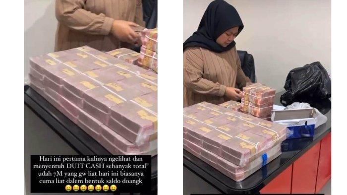 Viral video tumpukan uang pecahan Rp100 ribu di Kantor DPC PDIP Banyumas, Rabu (14/2/2024).