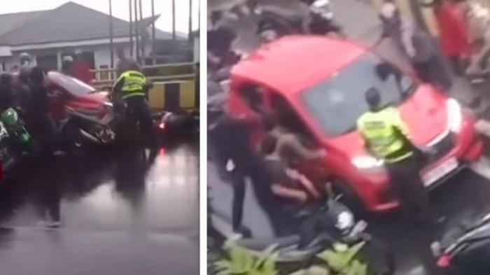 Viral Pengendara Brio Merah di Banjarmasin Ugal-ugalan Hingga Tabrak Polisi, Ngaku Konsumsi Obat