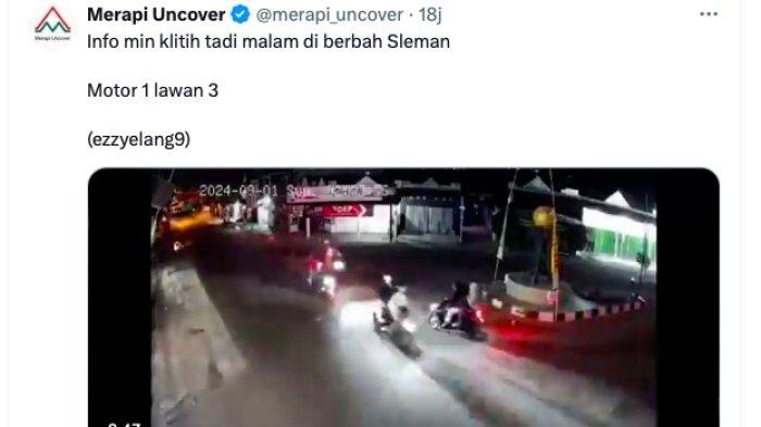 Terekam CCTV Diduga Aksi Klitih di Berbah Sleman, Pelaku Acungkan Clurit