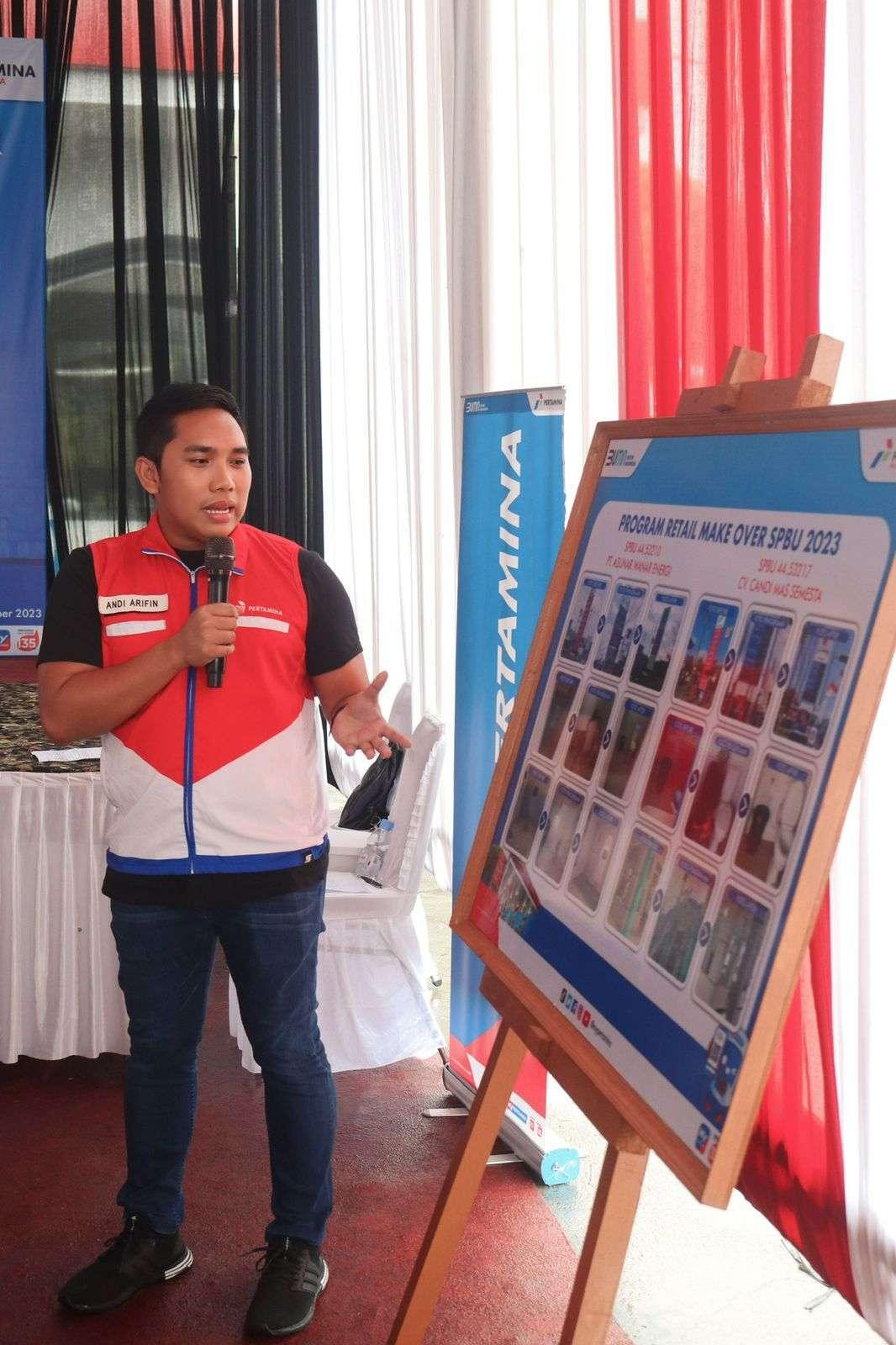 Salah satu program retail make over ini adalah Touch Up TTM (Toilet, Totem, SPBU).
