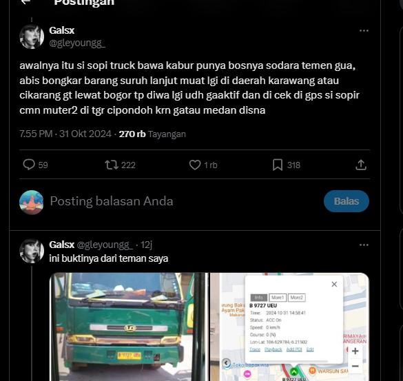 Unggahan lain tentang sosok sopir truk ungal-ugalan penyebab kecelakaan di Tangerang