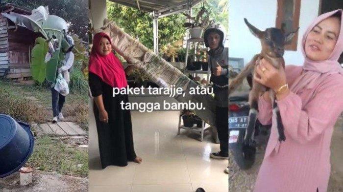 Sejumlah kurir yang mengantarkan paket cukup random, mulai dari pohon pisang, tangga bambu hingga anak kambing, videonya viral di TikTok