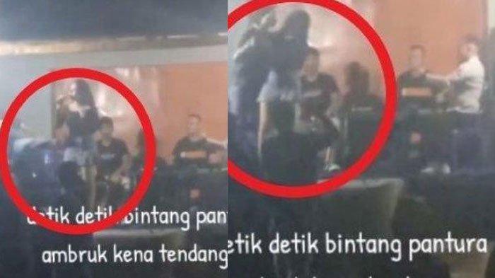 Aksi seorang kepala sekolah yang tendang biduan setelah dirinya nyawer sambil berusaha mencium