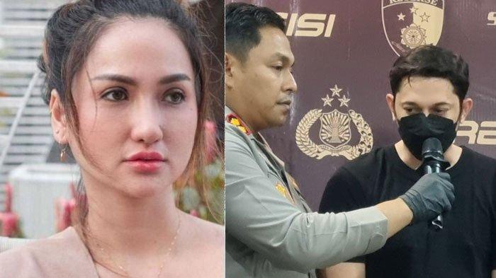 Andrew Andika di Polres Metro Jakarta Barat, Selasa (1/10/2024). Suami Tengku Dewi diduga pakai barang haram tersebut karena masalah keluarga.