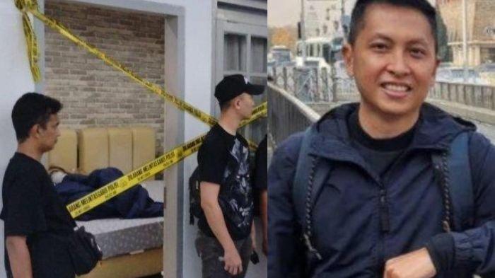KASUS DIPLOMAT ARYA - (Foto kiri) Polisi melakukan olah Tempat Kejadian Perkara (TKP) atas penemuan jasad diplomat muda Kementerian Luar Negeri RI (Kemlu) berinisial ADP (39) di Indekos kawasan Gondangdia, Jalan Gondangdia Kecil, Menteng, Jakarta Pusat, Selasa (8/7/2025). Garis polisi dipasang di depan kamar Indekos Gondia yang ditempati ADP. (Foto kanan) potret diplomat Arya Daru semasa hidup.