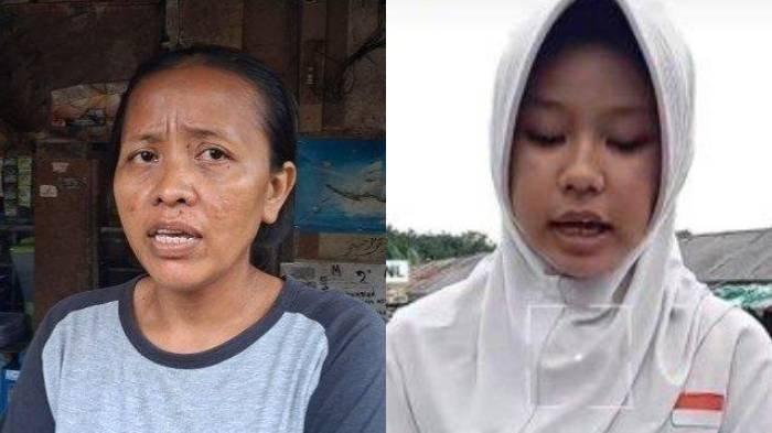 DITOLAK SMP NEGERI - Sosok Keimita Ayuni Putri Aiman, siswi di Bekasi viral mengaku tak diterima di SMP Negeri. Ibu Keimita, Atimah (kanan) menyebut, putrinya selalu ranking 1 di SD.