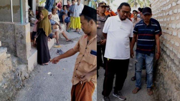 Bupati Sumenep saat meninjau fenomena suara dentuman misterius yang keluar dari bawah tanah