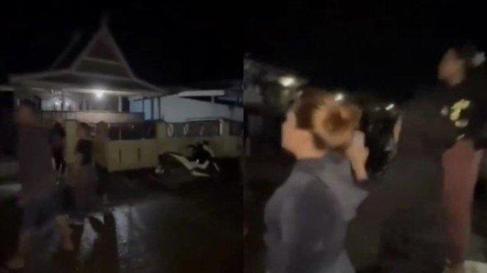 RUMAH PRIA DIRUSAK - Tangkapan layar video penyerangan dan pengerusakan rumah di Jeneponto, Sulawesi Selatan yang viral media sosial usai diunggah akun X @infotetanggaid, Senin (7/4/2025). Rumah seorang pria diduga dirusak keluarga calon istri karena batal beri uang panai Rp 100 juta.