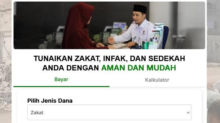 CARA BAYAR ZAKAT - Tangkap layar halaman Baznas, berikut cara membayar zakat fitrah online.