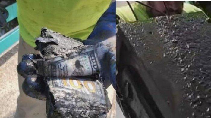 Cerita pasutri temukan harta karun uang miliaran rupiah saat mancing di sebuah danau.