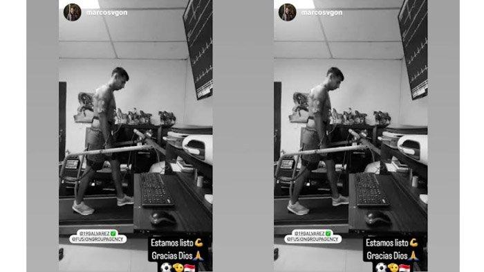 Cuplikan layar Gilbert Alvarez saat melakukan tes medis, melalui akun Instagramnya @19galvarez. Kabarnya pemain asal Bolovia itu akan merapat ke Arema FC, Rabu (22/11/2023).