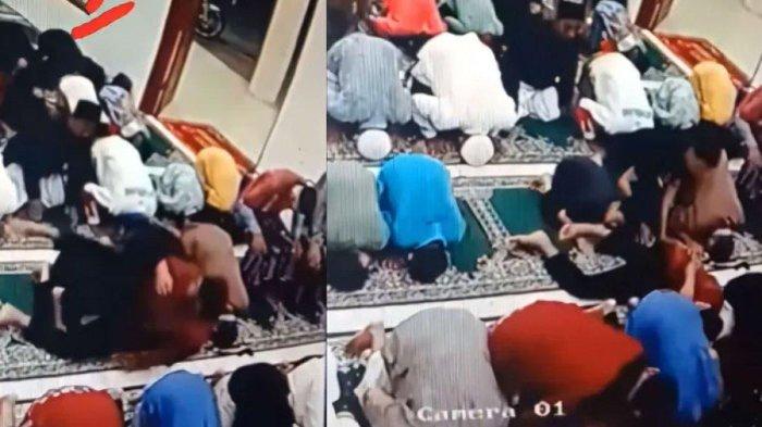 Detik-detik pria pingsan saat salat ketika melihat adanya sosok hitam