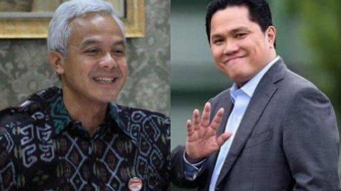 Erick Thohir mendapatkan angka dukungan tertinggi untuk mendampingi Ganjar Pranowo di Pilpres 2024.