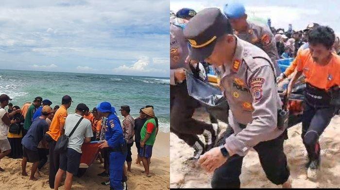 Belasan siswa terseret ombak di Pantai Drini, Gunungkidul, Daerah Istimewa Yogyakarta (DIY), Selasa (28/1/2025). Tiga orang tewas dan satu siswa hilang akibat insiden ini.
