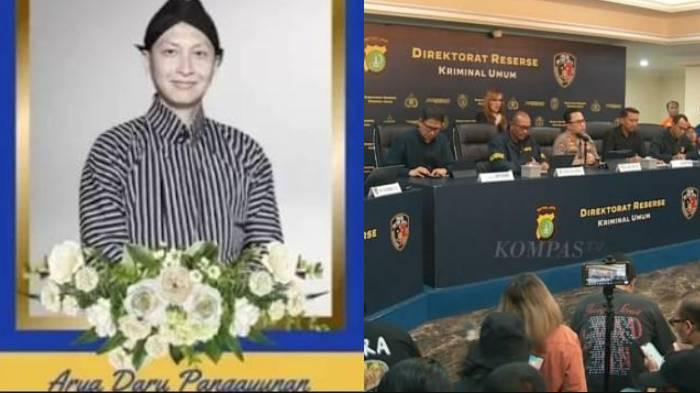 PENYEBAB KEMATIAN ARYA - (Kiri) Foto duka atas meninggalnya diplomat Arya Daru. (Kanan) Polda Metro Jaya menggelar konferensi pers di Polda Metro Jaya, Jakarta Pusat, Selasa (29/7/2025). Polda Metro Jaya menyampaikan penyebab tewasnya diplomat Kementerian Luar Negeri (Kemenlu), Arya Daru Pangayunan (39).
