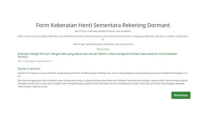 FORM KEBERATAN - Form Keberatan Henti Sementara Rekening Dormant.