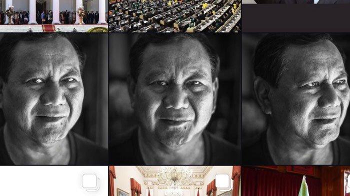 Foto hitam putih Prabowo Subianto