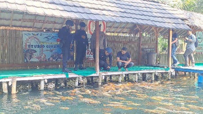 PENEMUAN GRANAT - Dua anggota Tim Penjinak Bom (Jibom) Gegana Polda Jawa Timur memeriksa dan mengevakuasi granat nanas yang ditemukan di kawasan Wisata Pelang, Desa Tahulu, Kecamatan Merakurak, Tuban, Jumat (11/7/2025).