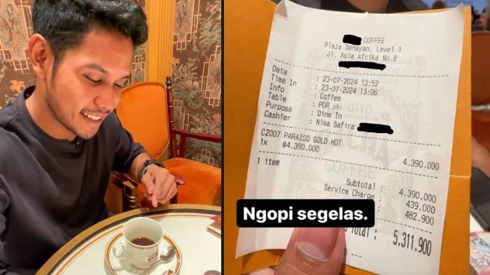 Iben syok harga kopi di salah satu restoran terkenal di Plaza Senayan.