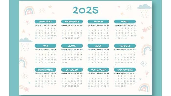 JADWAL LIBUR - Ilustrasi kalender tahun 2025. Simak jadwal libur dan masuk sekolah di bulan Ramadan 2025 hingga Idulfitri 2025.