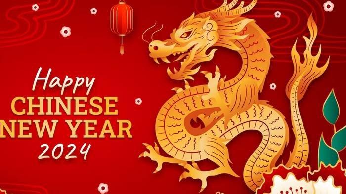 Ilustrasi Imlek 2024. Happy Chinese New Year 2024.