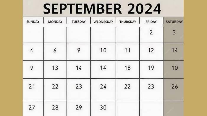 Ilustrasi kalender bulan September 2024, ada peringatan Rebo Wekasan.