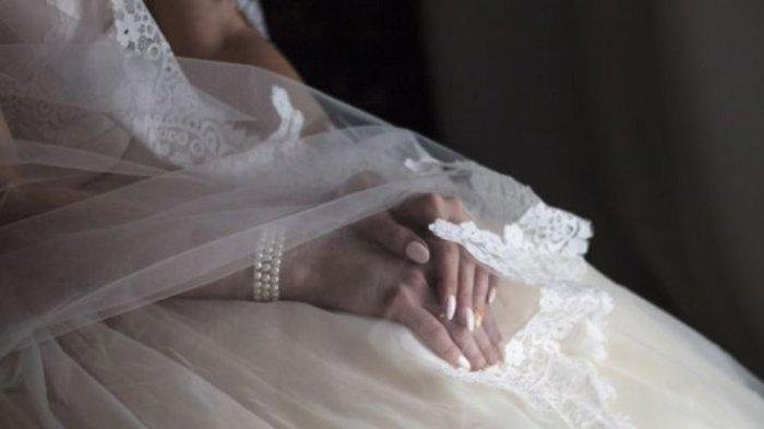 Ilustrasi pengantin wanita ditinggal kabur mempelai pria saat nikah dan akhirnya si wanita berjalan sendiri di resepsi.
