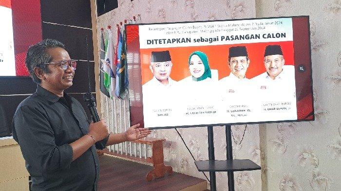 KPU Kabupaten Malang menetapkan dua pasangan calon Bupati dan Wakil Bupati Malang, Minggu (22/9/2024)