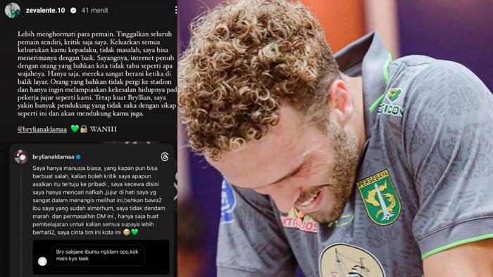 Kapten Persebaya, Ze Valente pasang badan saat pemain Persebaya, Brylian Aldama dibully (dirundung) netizen di media sosial, Senin (17/7/2023).