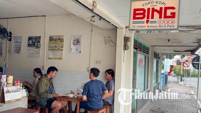 Kedai Kopi Bing di Jalan Letjen Sutoyo No 6 Pare Kediri, Senin (2/12/2024).