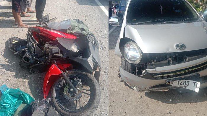 KECELAKAAN BERUNTUN- Kendaraan yang terlibat kecelakaan di umum Desa Rembang, Kecamatan Ngadiluwih, Kabupaten Kediri, pada Kamis (13/2/2025). Insiden ini melibatkan mobil Panther, mobil Agya, dan sepeda motor Honda, mengakibatkan kerusakan parah pada beberapa kendaraan serta satu nyawa melayang.