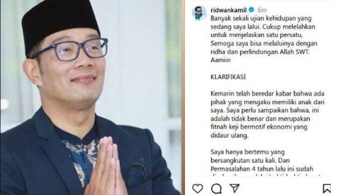 ISU PERSELINGKUHAN - Klarifikasi Ridwan Kamil soal isu perselingkuhan dengan Lisa Mariana.