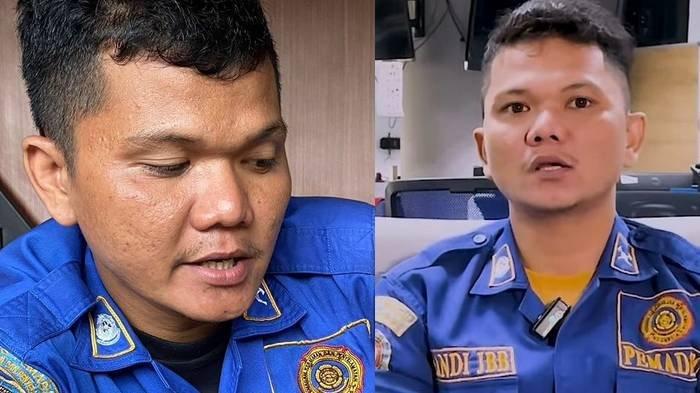 Kolase foto petugas pemadam kebakaran (Damkar) Depok Sandi Butar Butar.
