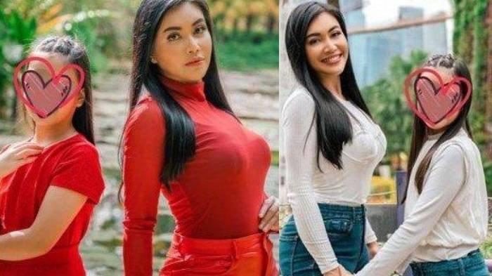Kolase foto Denada dan Aisha Aurum.