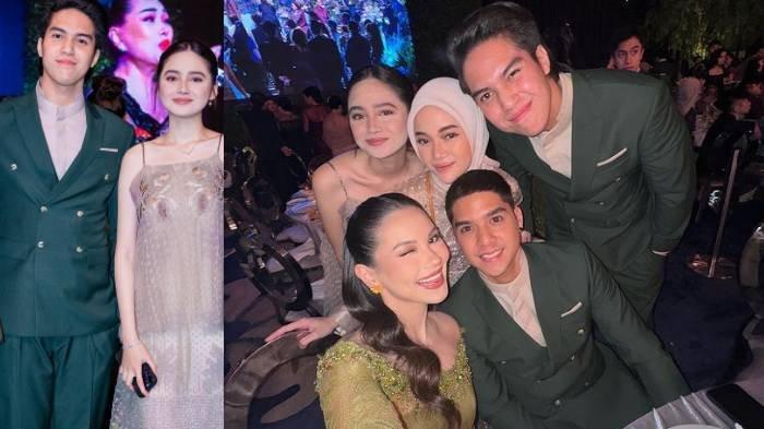 Kolase foto El Rumi dan Syifa Hadju yang datang bersama ke kondangan Thariq Halilintar dan Aaliyah Massaid.