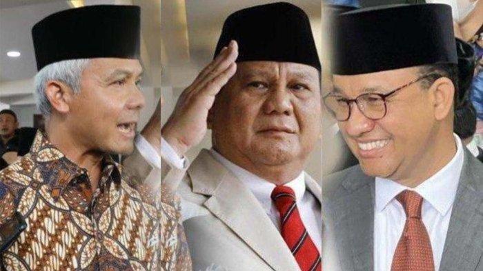 Kolase foto: Ganjar Pranowo, Prabowo Subianto, Anies Baswedan